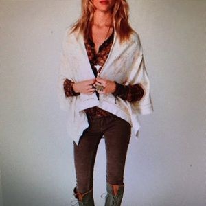 Free people embroidered wedding poncho cape  sz xs